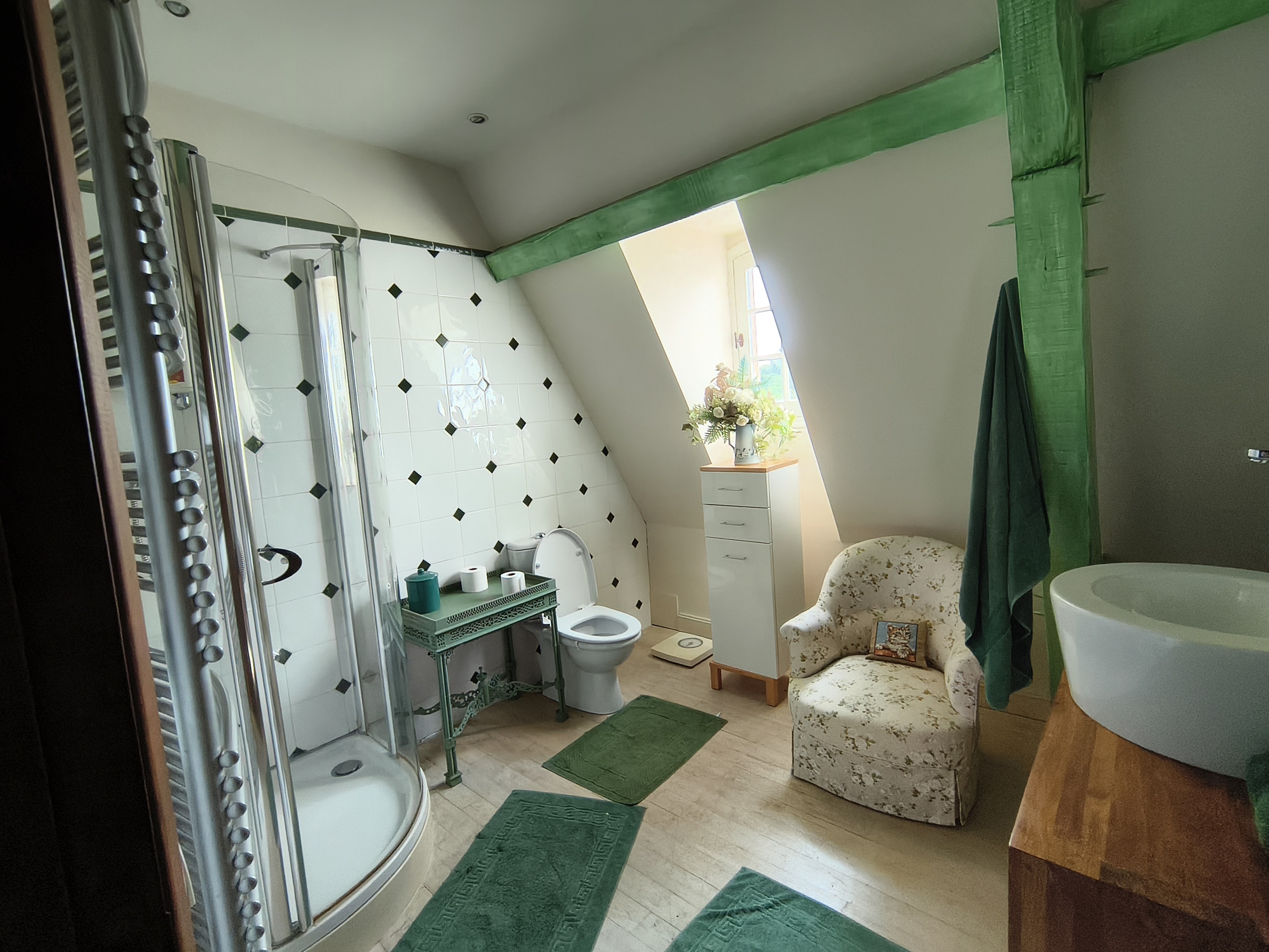 Salle de bain avec douche