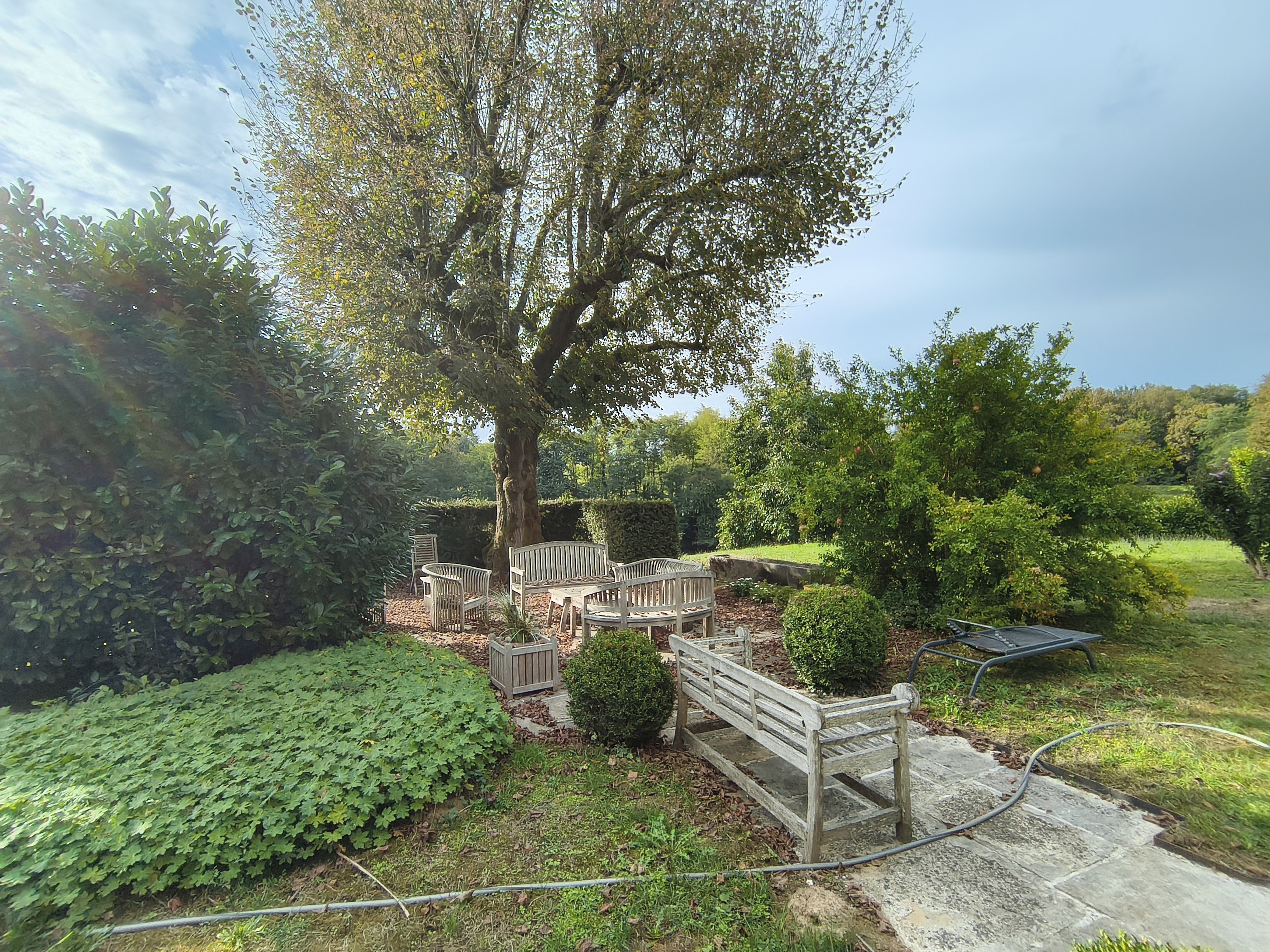 Jardin avec salon extérieur
